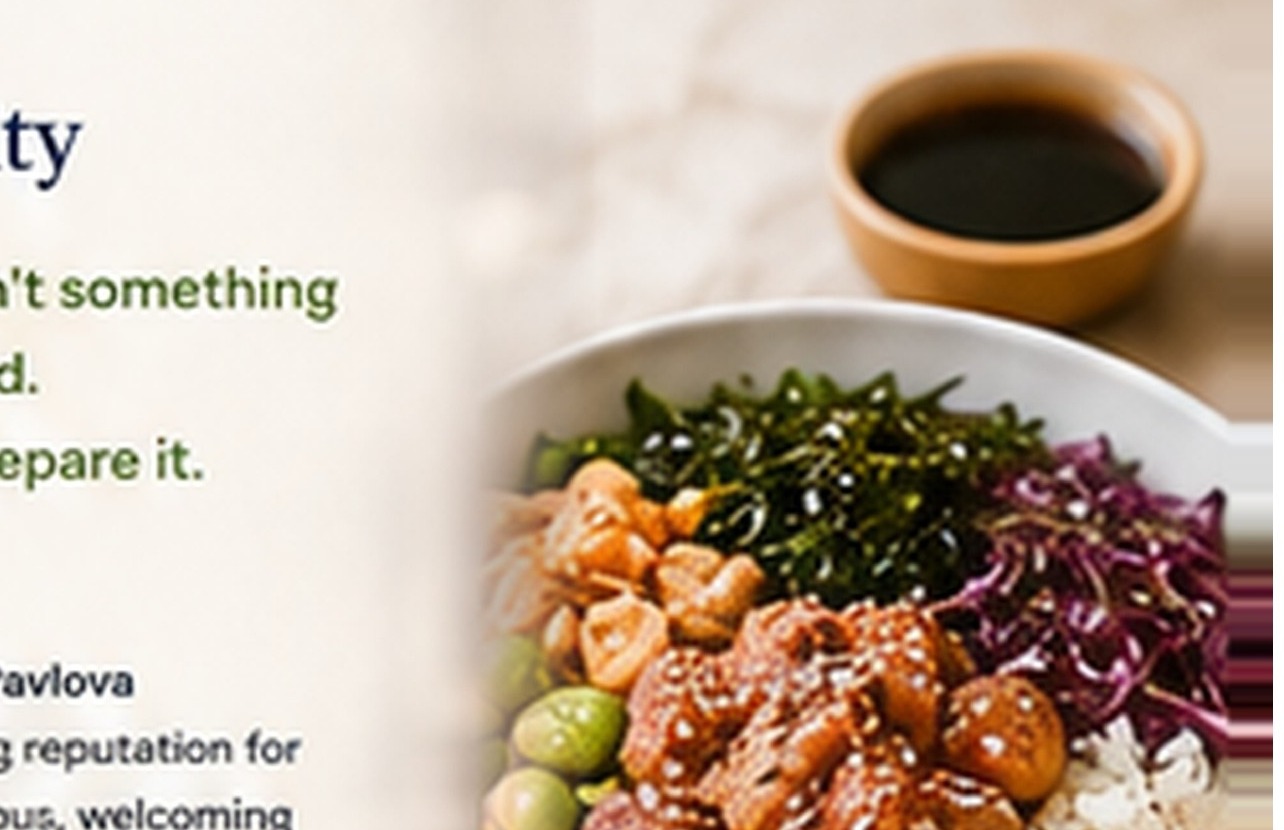 Fresh poke-style bowl